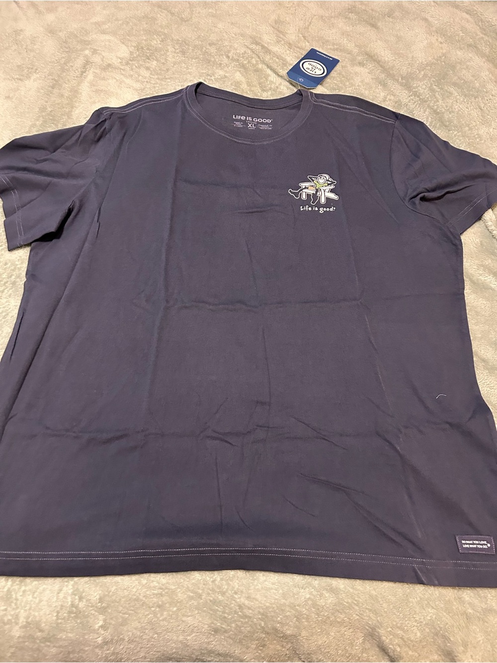 Life Is Good Men's Navy Short Sleeve Tee with Graphic